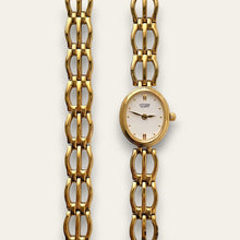 Load image into Gallery viewer, Vintage Gold-Plated Ladies' Citizen Quartz Watch & Bracelet Set