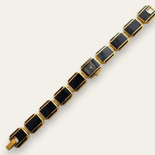Load image into Gallery viewer, Vintage Gold-Plated Ladies' Citizen Elegance Quartz Watch - Black Enamel