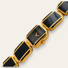 Load image into Gallery viewer, Vintage Gold-Plated Ladies' Citizen Elegance Quartz Watch - Black Enamel