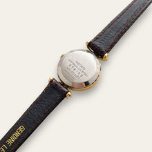 Load image into Gallery viewer, Rare 1980s Gold-Plated Ladies' Seiko Watch - Brown Leather Strap