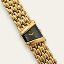 Load image into Gallery viewer, Vintage 1990s Gold-Plated Ladies' Seiko Asymmetrical Quartz Watch - Black Dial