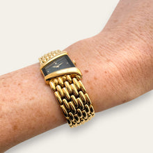 Load image into Gallery viewer, Vintage 1990s Gold-Plated Ladies' Seiko Asymmetrical Quartz Watch - Black Dial