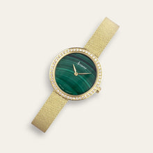 Load image into Gallery viewer, Ladies' Gold-Tone Accurist Quartz Watch - Green Malachite Dial