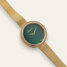 Load image into Gallery viewer, Ladies' Gold-Tone Accurist Quartz Watch - Green Malachite Dial
