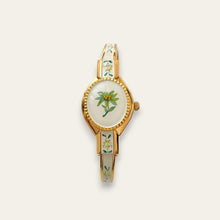 Load image into Gallery viewer, Vintage André Mouche Peek-a-Boo Quartz Watch - Beige Floral Design