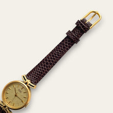 Load image into Gallery viewer, Rare 1980s Gold-Plated Ladies' Seiko Watch - Brown Leather Strap