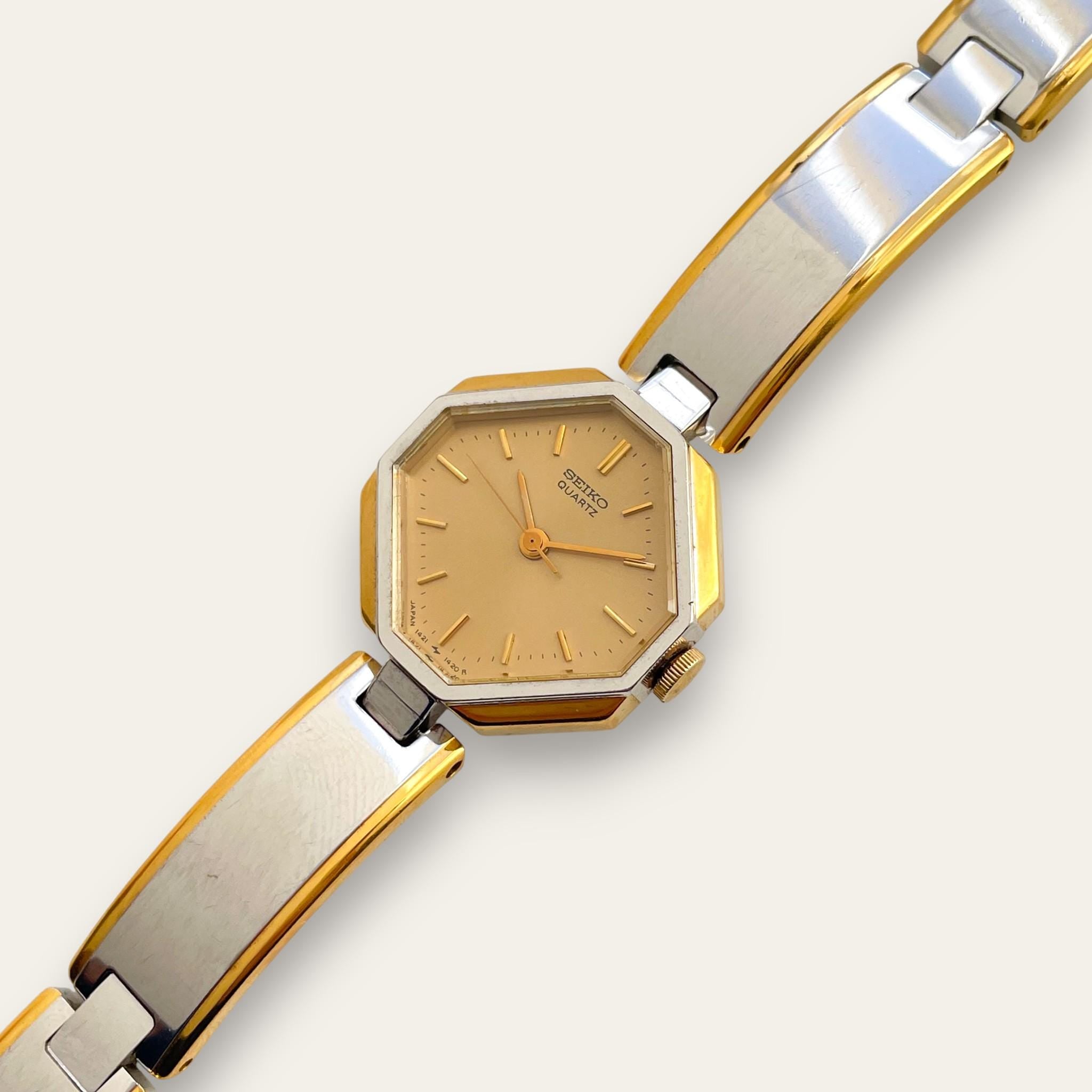 Vintage 1990s Two-Tone Ladies' Seiko Quartz Watch With Octagon