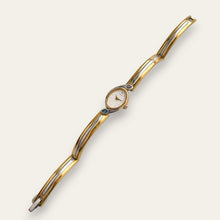 Load image into Gallery viewer, Seiko Quartz Watch – Two-Tone Articulated Bangle with Crystal Bezel, 1990s