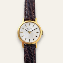 Load image into Gallery viewer, Vintage Ladies' 1973 Gold-Plated Bulova Mechanical Watch - Silver Dial