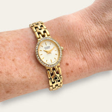 Load image into Gallery viewer, Gold-Plated Ladies' Citizen Oval Quartz Watch - Crystal-Set