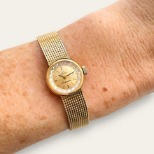 Load image into Gallery viewer, Vintage Gold-Filled Omega Ladymatic Mechanical Watch - Faceted Glass, Integrated Bracelet