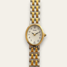 Load image into Gallery viewer, Vintage Ladies' Pulsar (by Seiko) Two-Tone Quartz Watch with White Oval Dial