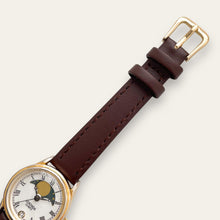 Load image into Gallery viewer, Vintage Sekonda Moon Phase Quartz Watch - Brown Leather Strap