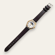 Load image into Gallery viewer, Vintage Constant Sun & Moon Quartz Watch - Black Leather Strap