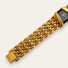 Load image into Gallery viewer, Vintage 90s Gold-Plated Seiko Asymmetrical Quartz Watch - Black Dial