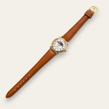 Load image into Gallery viewer, Vintage Imado Sun & Moon Quartz Watch - Brown Leather Strap