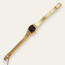Load image into Gallery viewer, Vintage Gold-Plated Zeon Ladies' Quartz Watch - Black Dial