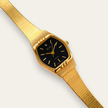 Load image into Gallery viewer, Vintage Gold-Plated Zeon Ladies' Quartz Watch - Black Dial