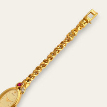 Load image into Gallery viewer, Vintage Seiko Gold Plated Jewellery Quartz Watch - Diamonds & Rubies