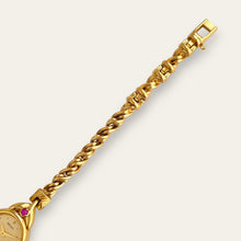Load image into Gallery viewer, Vintage Seiko Gold Plated Quartz Watch - Rubies, Twisted Chain Bracelet