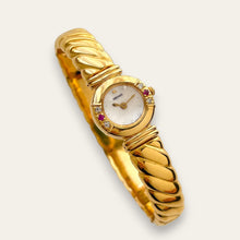 Load image into Gallery viewer, Vintage Seiko Gold Plated Watch - Mother of Pearl Dial, Diamonds & Rubies