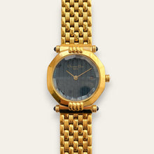 Load image into Gallery viewer, Vintage Christian Dior D64 151 — 1990s Faceted Glass Watch, Navy Dial, Quartz