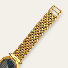 Load image into Gallery viewer, Vintage Christian Dior D64 151 — 1990s Faceted Glass Watch, Navy Dial, Quartz