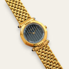 Load image into Gallery viewer, Vintage Christian Dior D64 151 — 1990s Faceted Glass Watch, Navy Dial, Quartz