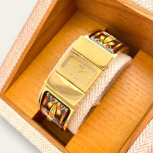 Load image into Gallery viewer, Vintage Hermès Loquet - 1990s Enamel Bangle Horse Motif Quartz Watch