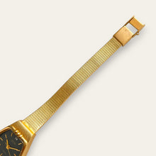 Load image into Gallery viewer, Vintage Gold-Plated Zeon Ladies' Quartz Watch - Black Dial