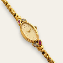 Load image into Gallery viewer, Vintage Seiko Gold Plated Jewellery Quartz Watch - Diamonds & Rubies