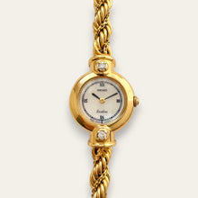 Load image into Gallery viewer, Vintage Seiko Exceline Ladies Gold Plated Quartz Watch - Diamond Accents