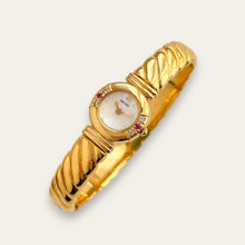 Load image into Gallery viewer, Vintage Seiko Gold Plated Watch - Mother of Pearl Dial, Diamonds & Rubies