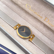 Load image into Gallery viewer, Vintage Christian Dior 3026 — 1990s Black Dial Two-Tone Watch, Quartz