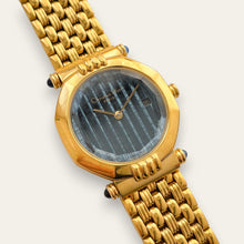 Load image into Gallery viewer, Vintage Christian Dior D64 151 — 1990s Faceted Glass Watch, Navy Dial, Quartz