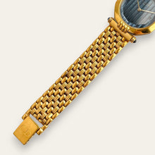 Load image into Gallery viewer, Vintage Christian Dior D64 151 — 1990s Faceted Glass Watch, Navy Dial, Quartz