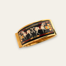 Load image into Gallery viewer, Vintage Hermès Loquet - 1990s Enamel Bangle Horse Motif Quartz Watch