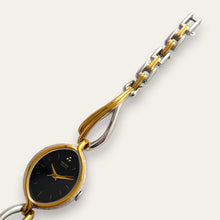 Load image into Gallery viewer, Vintage Seiko Two Tone Teardrop Sculptural Watch - Black Dial, Quartz