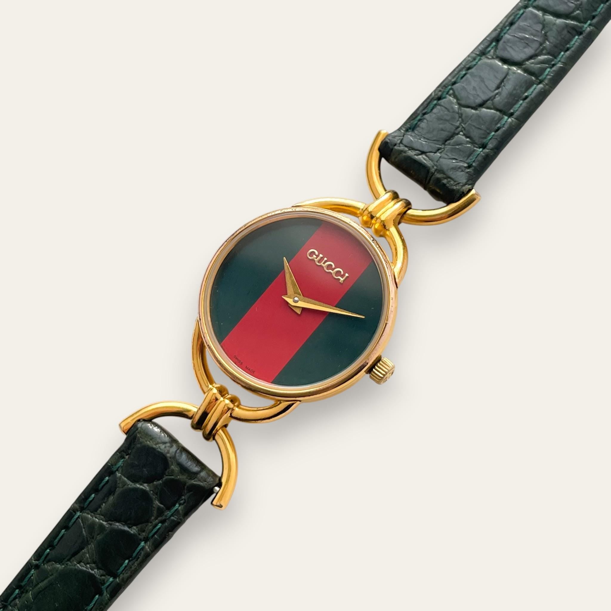 1990s Vintage Gucci 6000L Quartz Watch - Sherry Web Dial