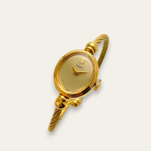 Load image into Gallery viewer, Vintage Timex Cocktail Watch | Cable Bangle Bracelet Gold Mechanical