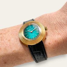 Load image into Gallery viewer, Vintage Atlantic Swiss Watch | Green Sunburst Dial 17-Jewel Mechanical NOS 1970s