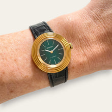 Load image into Gallery viewer, Vintage Atlantic Swiss Watch | Green Sunburst Dial 17-Jewel Mechanical NOS 1970s