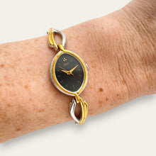 Load image into Gallery viewer, Vintage Seiko Two Tone Teardrop Sculptural Watch - Black Dial, Quartz