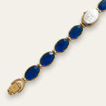 Load image into Gallery viewer, Vintage Lassale by Seiko Gold Blue Crystal Bracelet Watch, Quartz