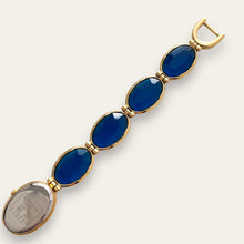 Load image into Gallery viewer, Vintage Lassale by Seiko Gold Blue Crystal Bracelet Watch, Quartz