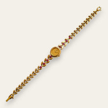 Load image into Gallery viewer, Rare Vintage Seiko Ruby Jewellery Watch | Gold Laurel Bracelet, Quartz