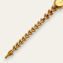 Load image into Gallery viewer, Rare Vintage Seiko Ruby Jewellery Watch | Gold Laurel Bracelet, Quartz