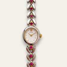 Load image into Gallery viewer, Rare Vintage Seiko Tissé Ruby Jewellery Watch | Two-Tone Laurel Bracelet, Quartz