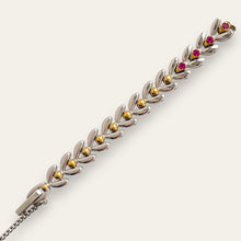 Load image into Gallery viewer, Rare Vintage Seiko Tissé Ruby Jewellery Watch | Two-Tone Laurel Bracelet, Quartz