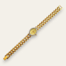 Load image into Gallery viewer, Vintage Jules Jurgensen Diamond Quartz Watch Gold Plated Oval Bracelet
